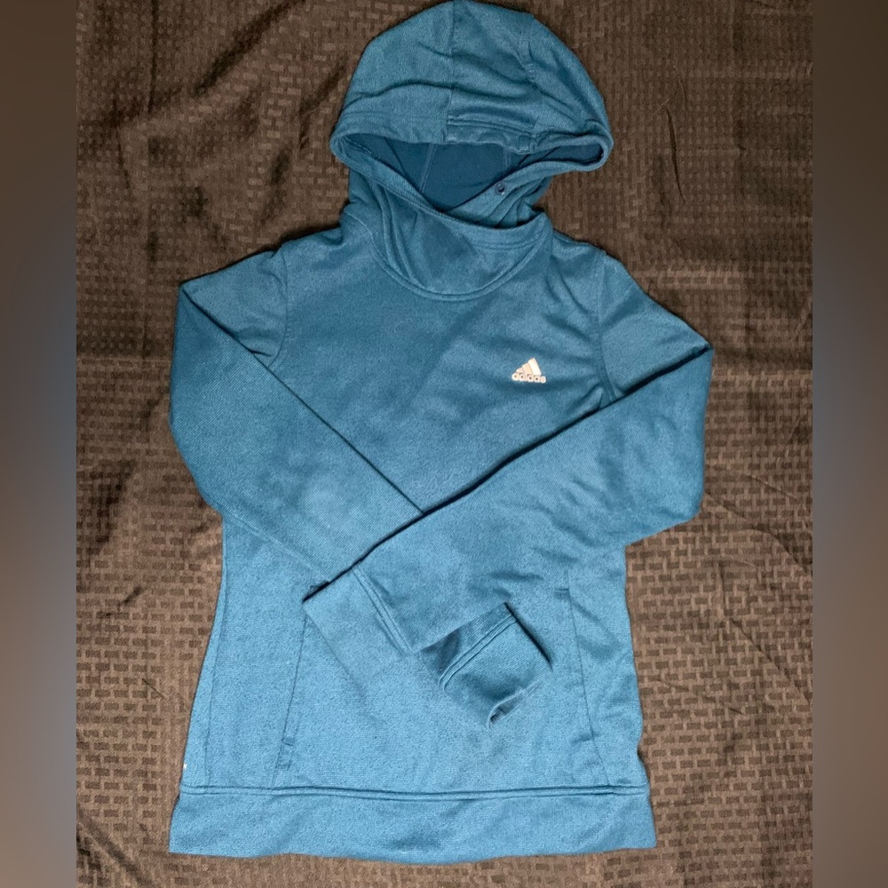 Women’s Blue Adidas Hoodie Sweater Size Small